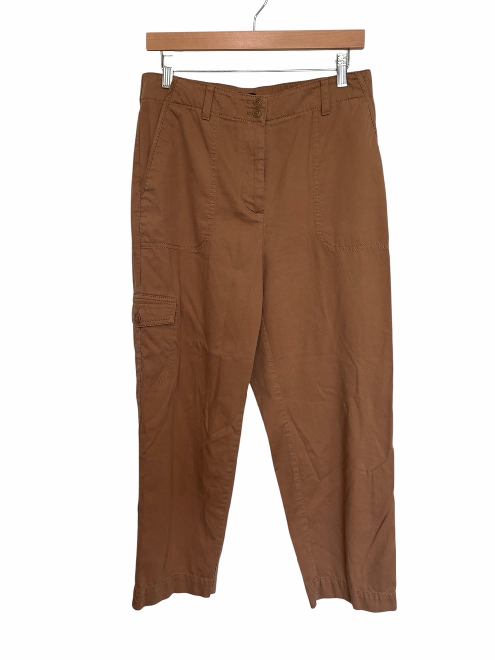 Talbots Women's relaxed fit Cargo Pants in Brown elastic back - Picture 1 of 6